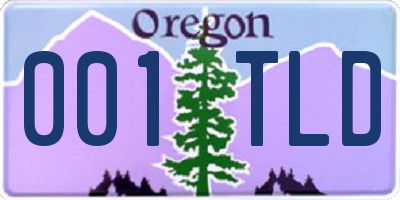 OR license plate 001TLD