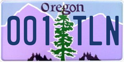 OR license plate 001TLN