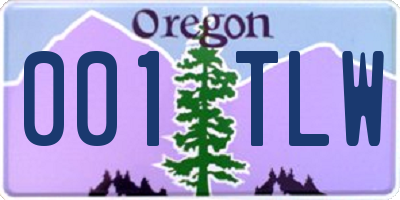 OR license plate 001TLW