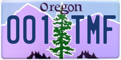 OR license plate 001TMF