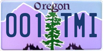 OR license plate 001TMI