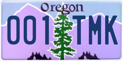 OR license plate 001TMK