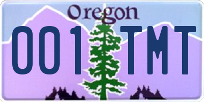 OR license plate 001TMT