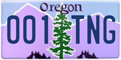OR license plate 001TNG