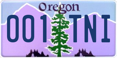 OR license plate 001TNI