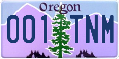 OR license plate 001TNM