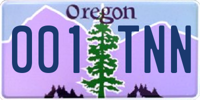 OR license plate 001TNN