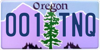 OR license plate 001TNQ