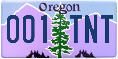 OR license plate 001TNT