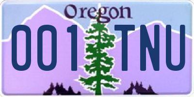 OR license plate 001TNU