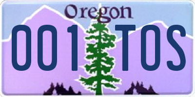 OR license plate 001TOS