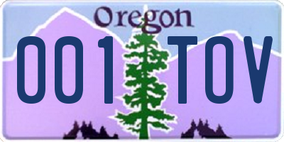 OR license plate 001TOV