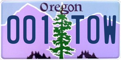 OR license plate 001TOW