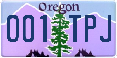 OR license plate 001TPJ