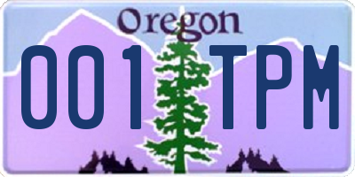 OR license plate 001TPM