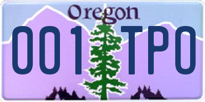 OR license plate 001TPO