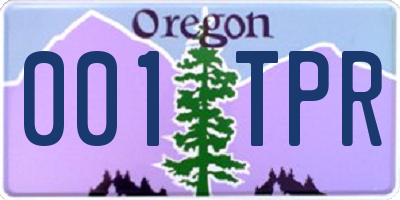 OR license plate 001TPR