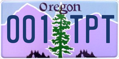 OR license plate 001TPT