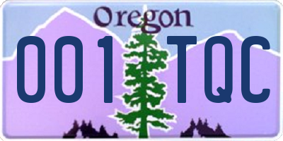 OR license plate 001TQC