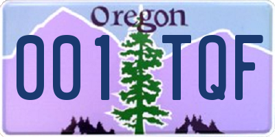 OR license plate 001TQF