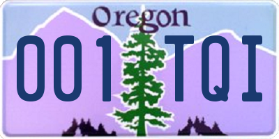 OR license plate 001TQI