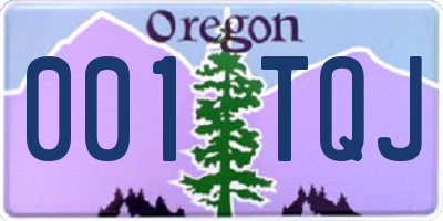 OR license plate 001TQJ