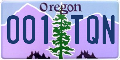 OR license plate 001TQN
