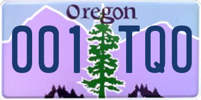 OR license plate 001TQO