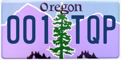 OR license plate 001TQP