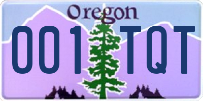 OR license plate 001TQT