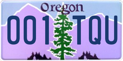 OR license plate 001TQU