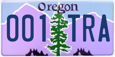 OR license plate 001TRA