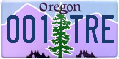 OR license plate 001TRE