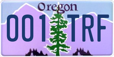 OR license plate 001TRF