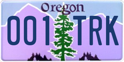OR license plate 001TRK