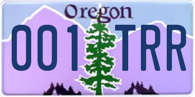 OR license plate 001TRR