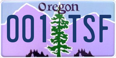 OR license plate 001TSF