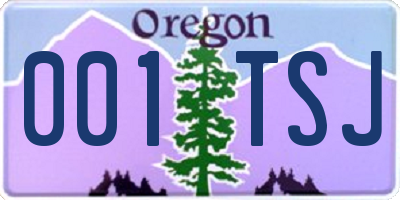 OR license plate 001TSJ