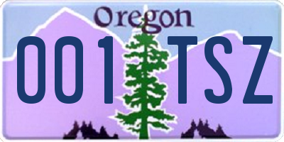 OR license plate 001TSZ