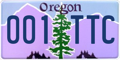 OR license plate 001TTC