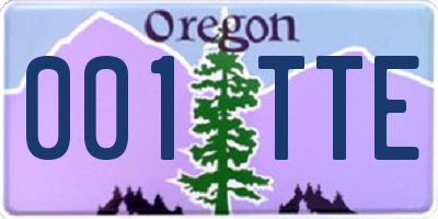 OR license plate 001TTE