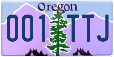 OR license plate 001TTJ