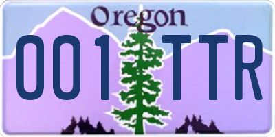 OR license plate 001TTR