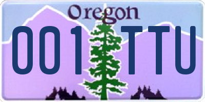 OR license plate 001TTU
