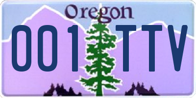 OR license plate 001TTV