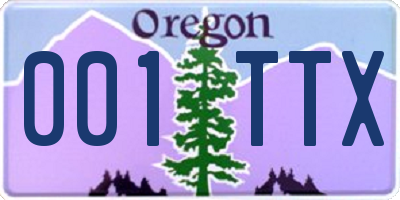 OR license plate 001TTX