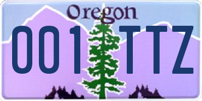 OR license plate 001TTZ