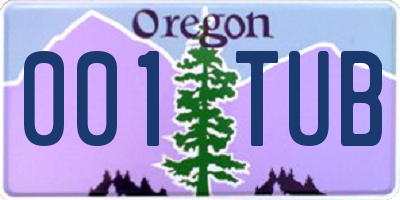 OR license plate 001TUB