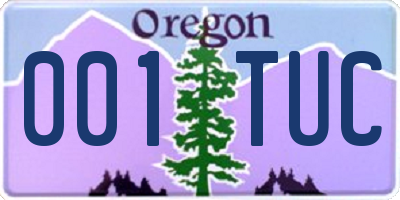 OR license plate 001TUC