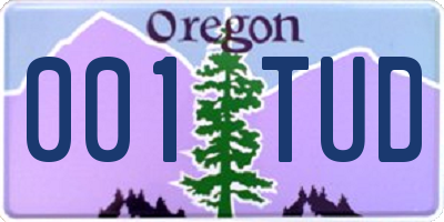 OR license plate 001TUD